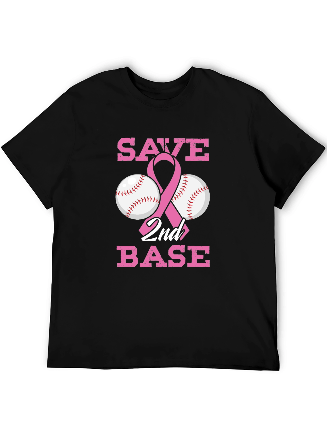 Save 2nd Base Breast Cancer Awareness T-Shirt