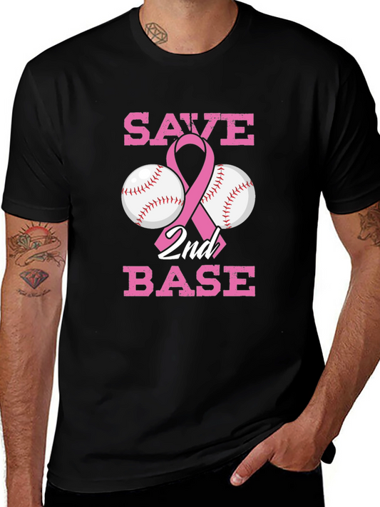 Save 2nd Base Breast Cancer Awareness T-Shirt