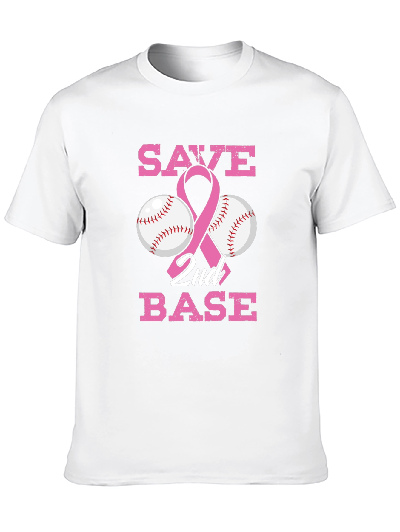 Save 2nd Base Breast Cancer Awareness T-Shirt