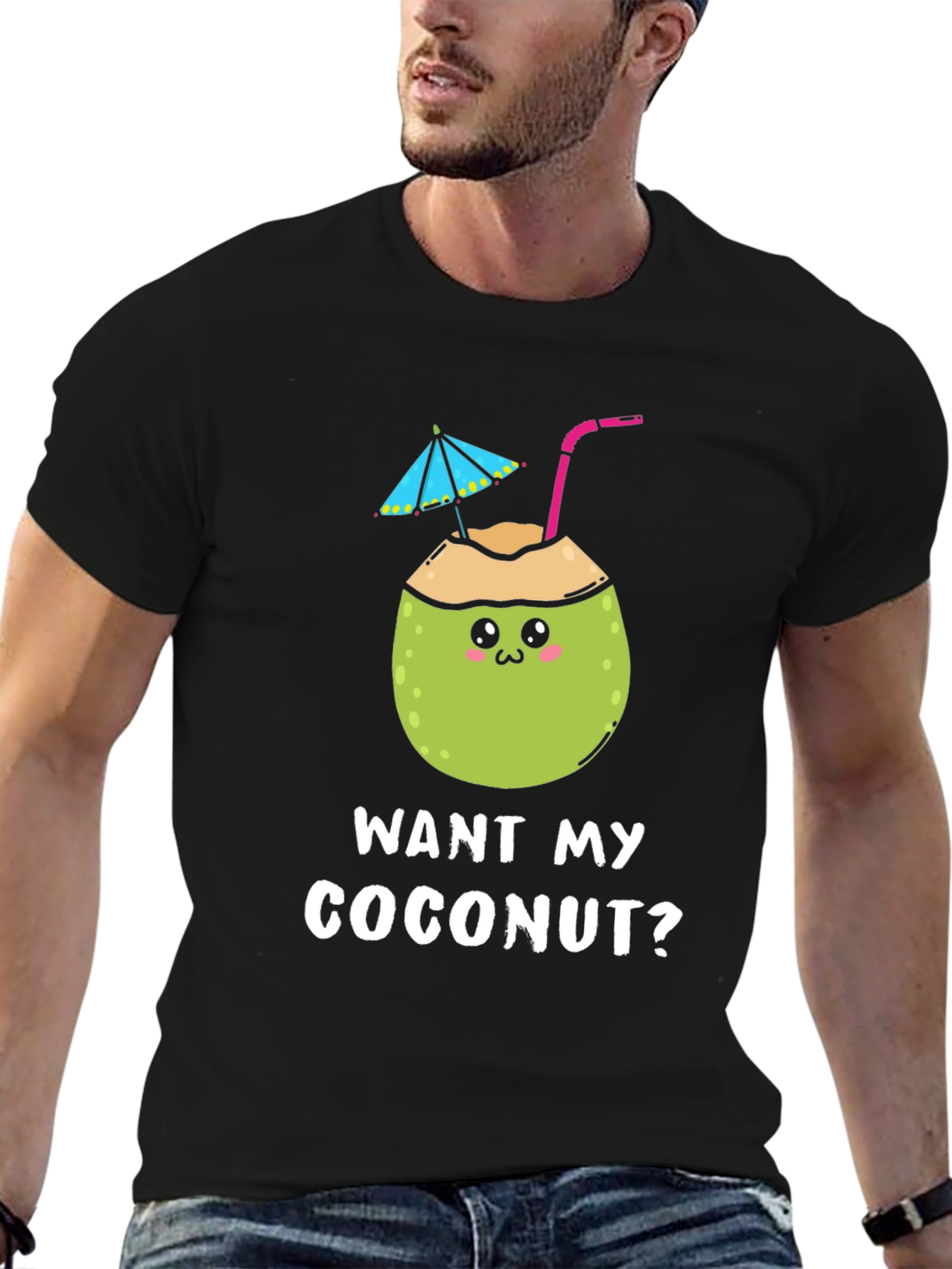 Want My Coconut? Novelty Graphic T-Shirt