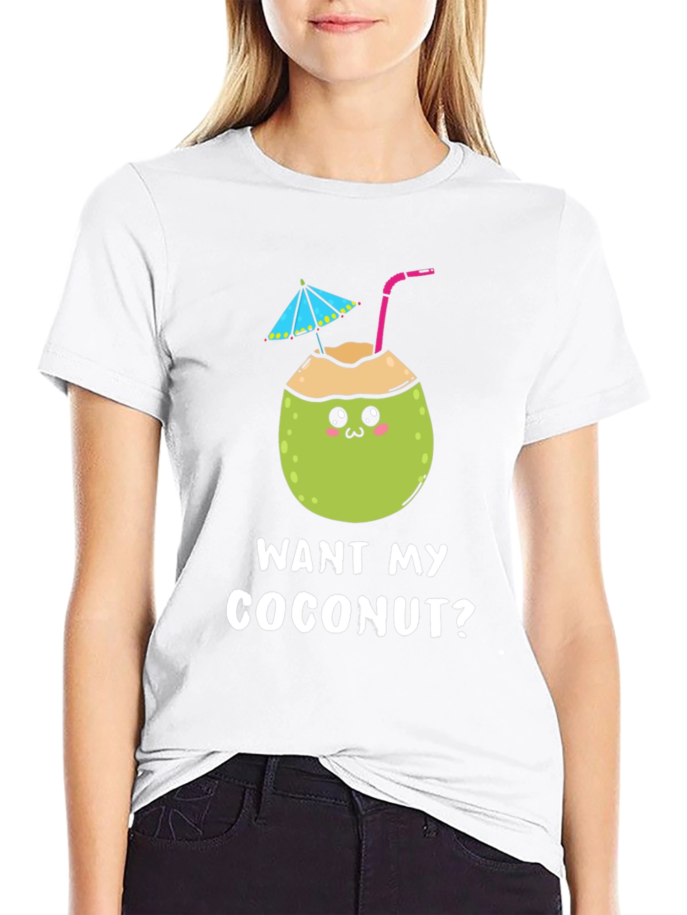 Want My Coconut? Novelty Graphic T-Shirt