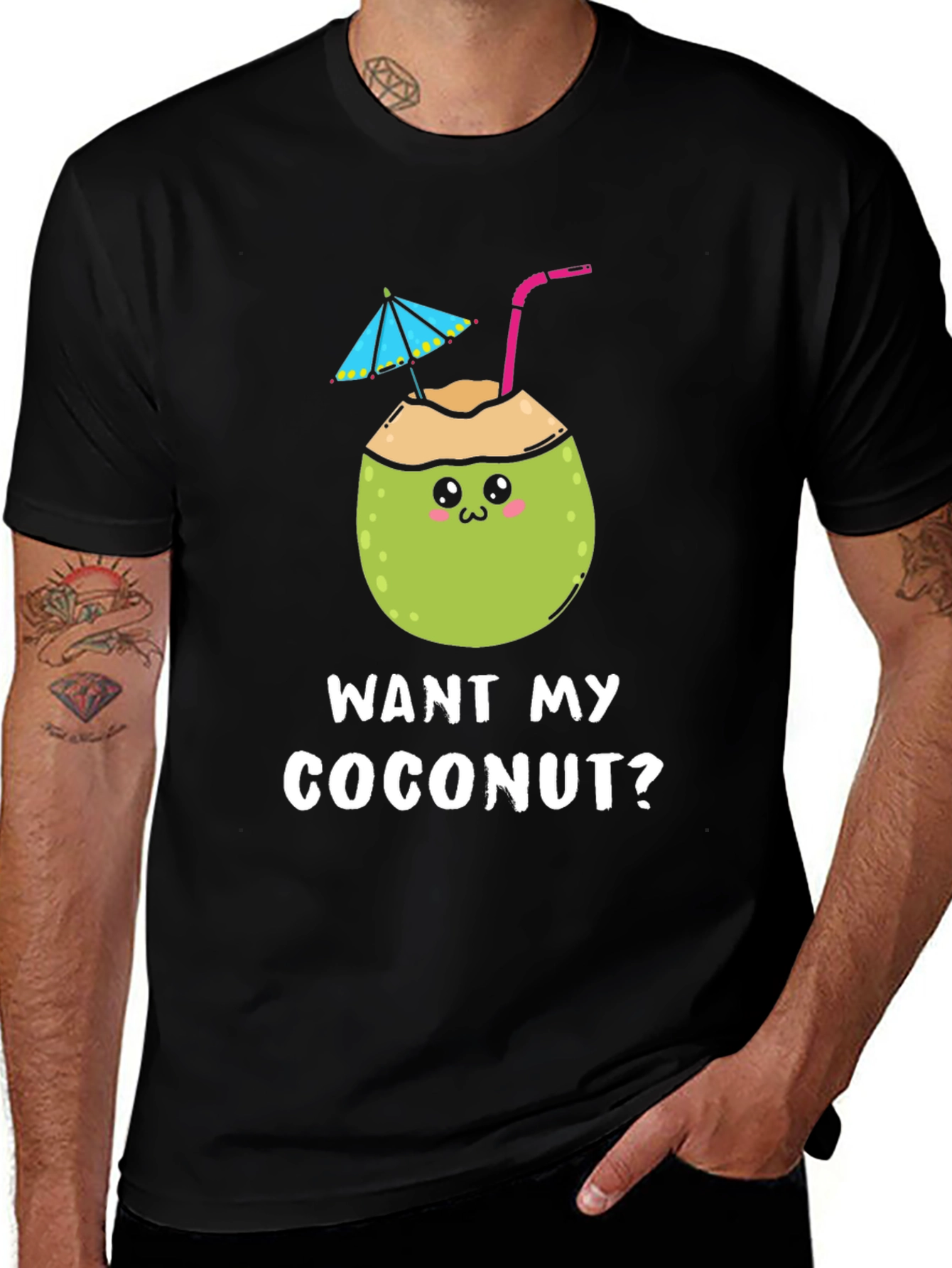 Want My Coconut? Novelty Graphic T-Shirt
