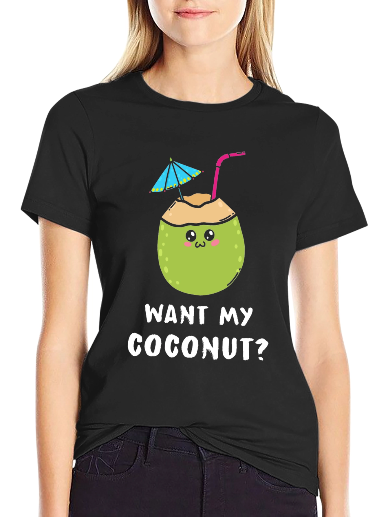 Want My Coconut? Novelty Graphic T-Shirt