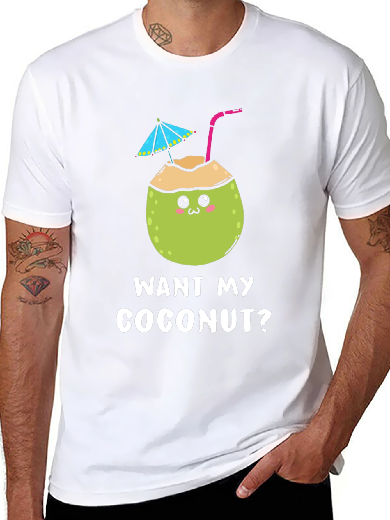 Want My Coconut? Novelty Graphic T-Shirt