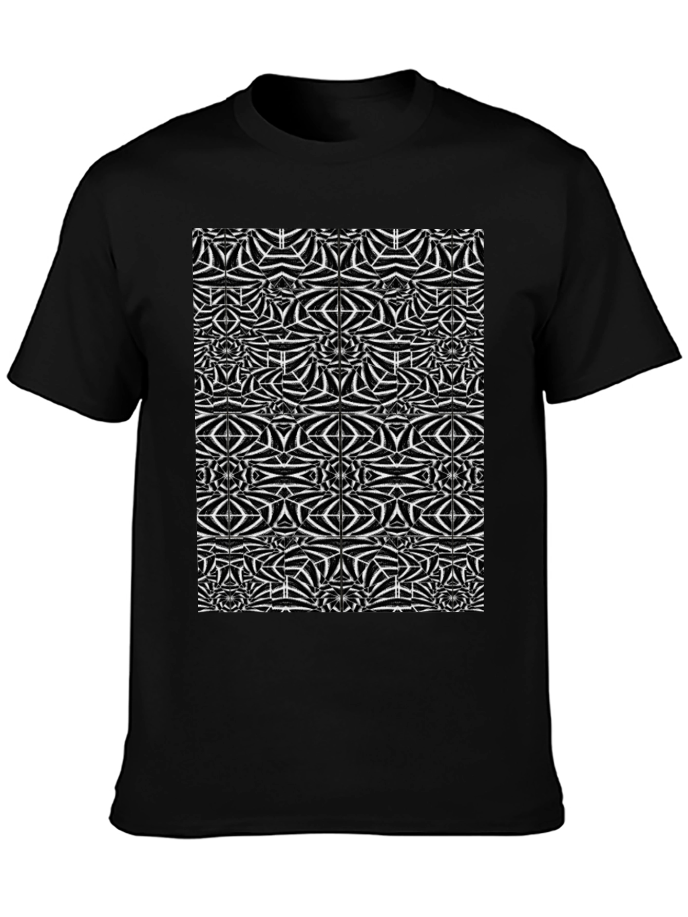 Abstract Geometric Black T-Shirt