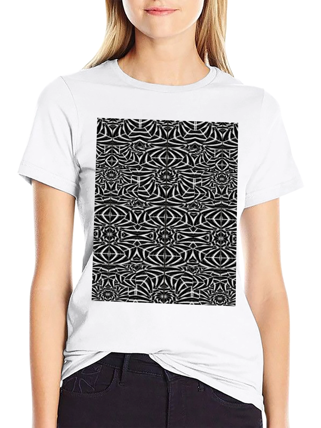 Abstract Geometric Black T-Shirt