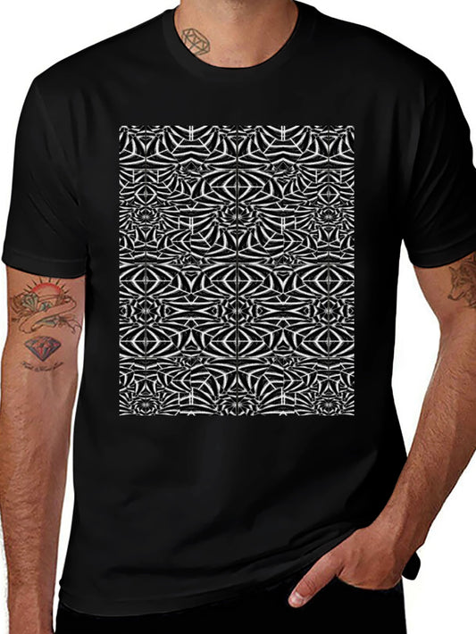 Abstract Geometric Black T-Shirt