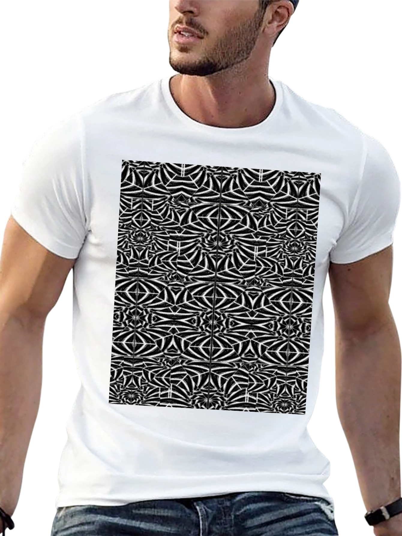 Abstract Geometric Black T-Shirt