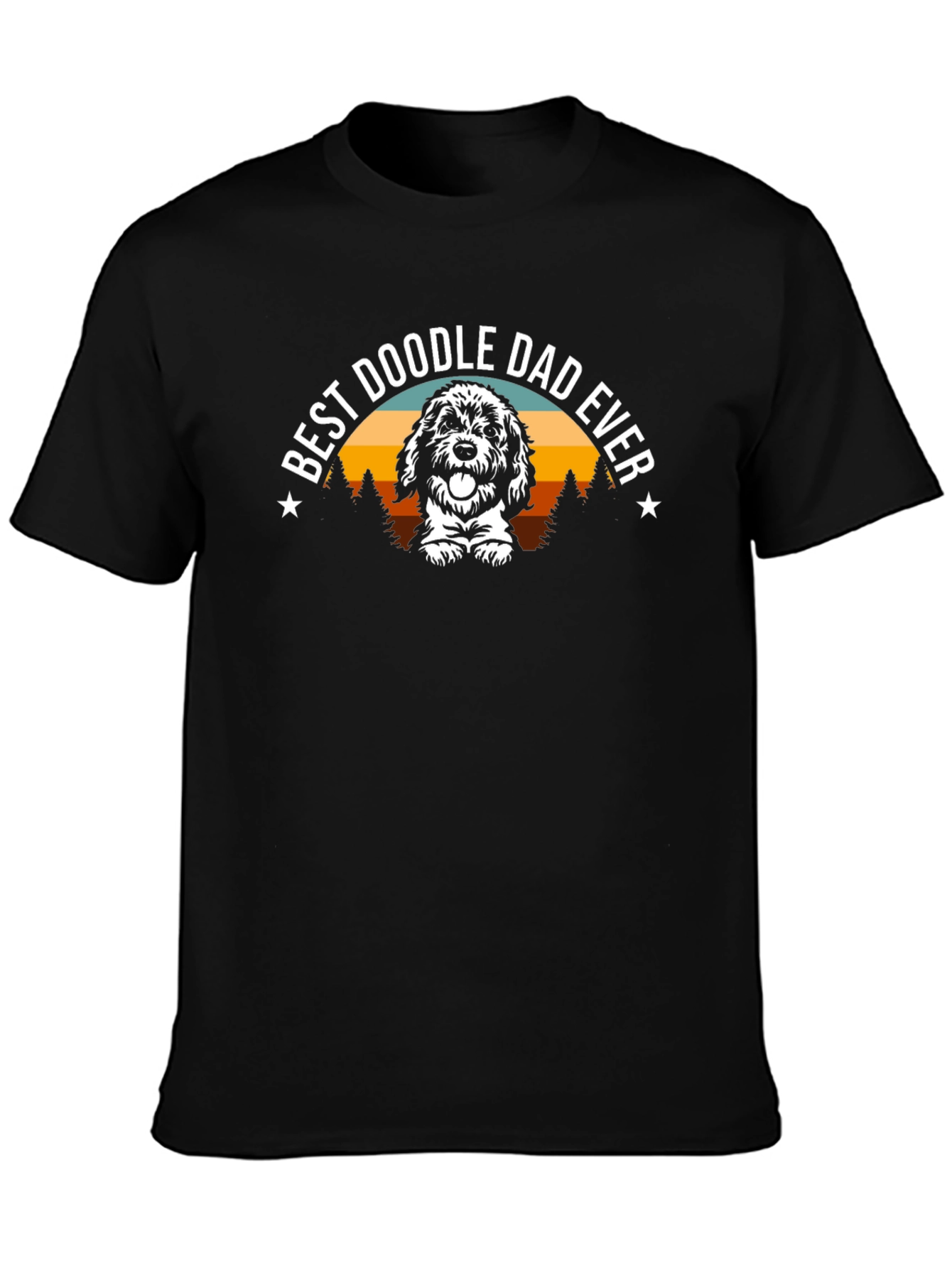 Best Doodle Dad Ever Black T-Shirt