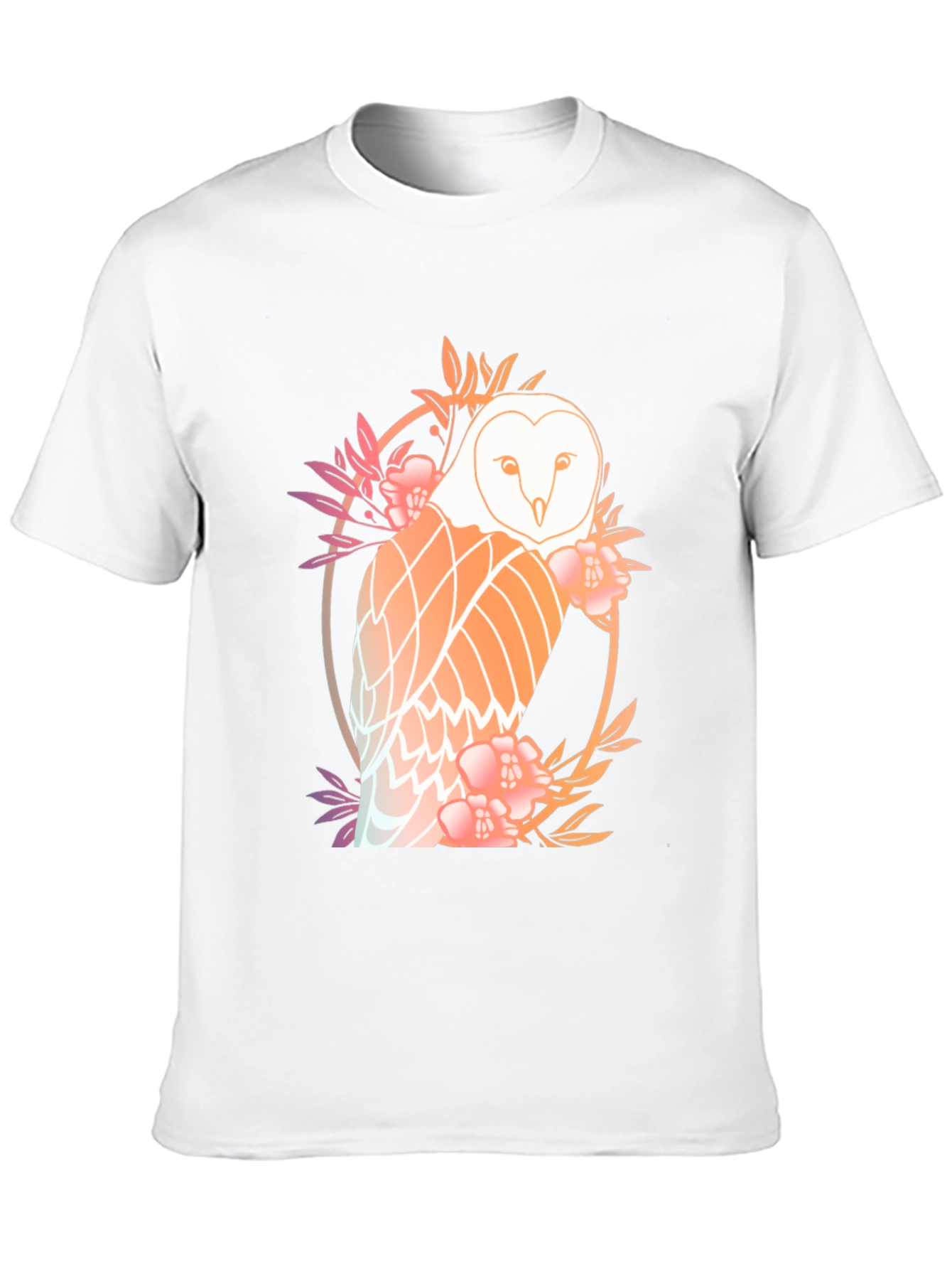 Floral Owl Graphic Tee - Mens Black T-Shirt