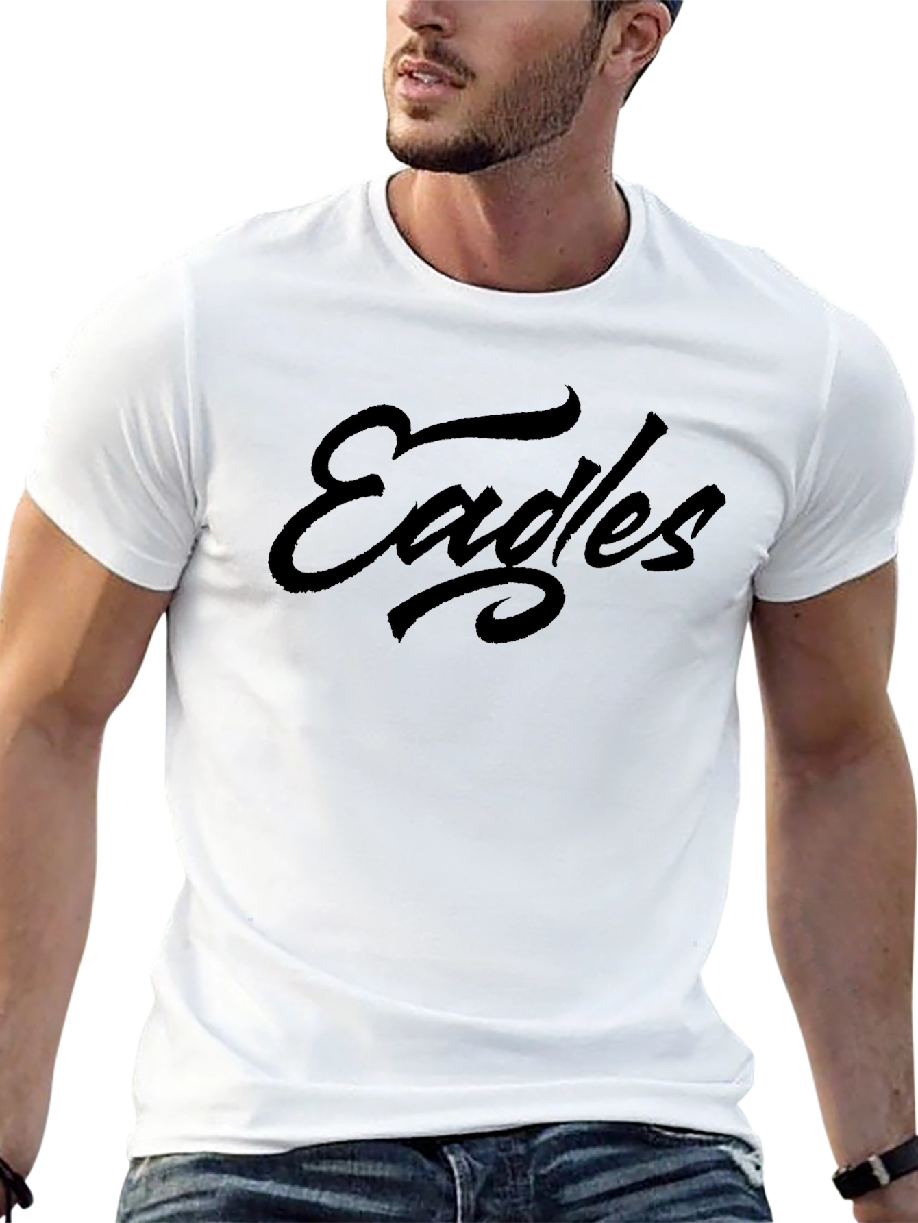 Eagles Script Black T-Shirt