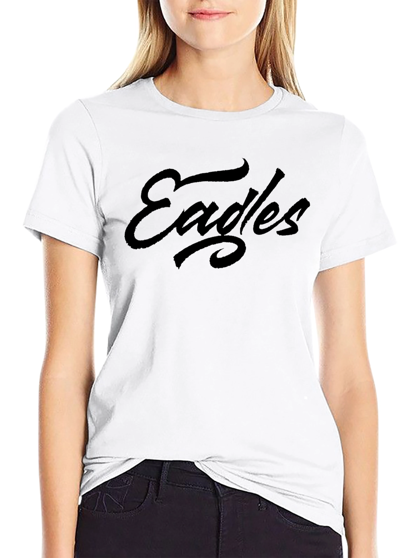 Eagles Script Black T-Shirt
