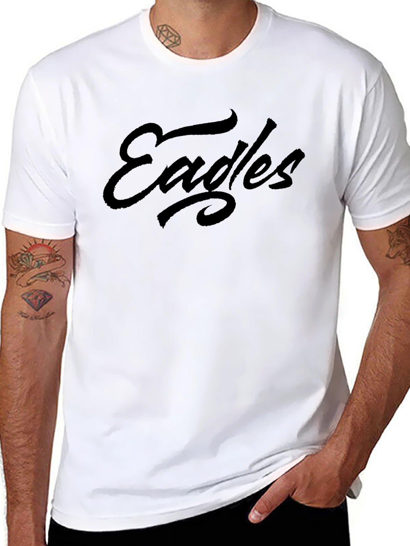 Eagles Script Black T-Shirt