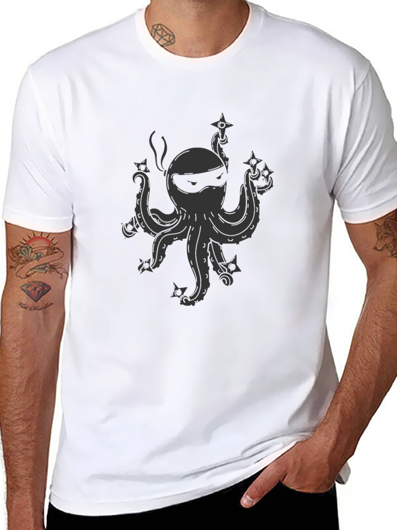 Ninja Octopus Graphic Tee - Black