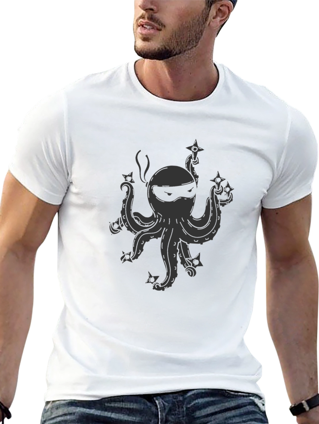 Ninja Octopus Graphic Tee - Black
