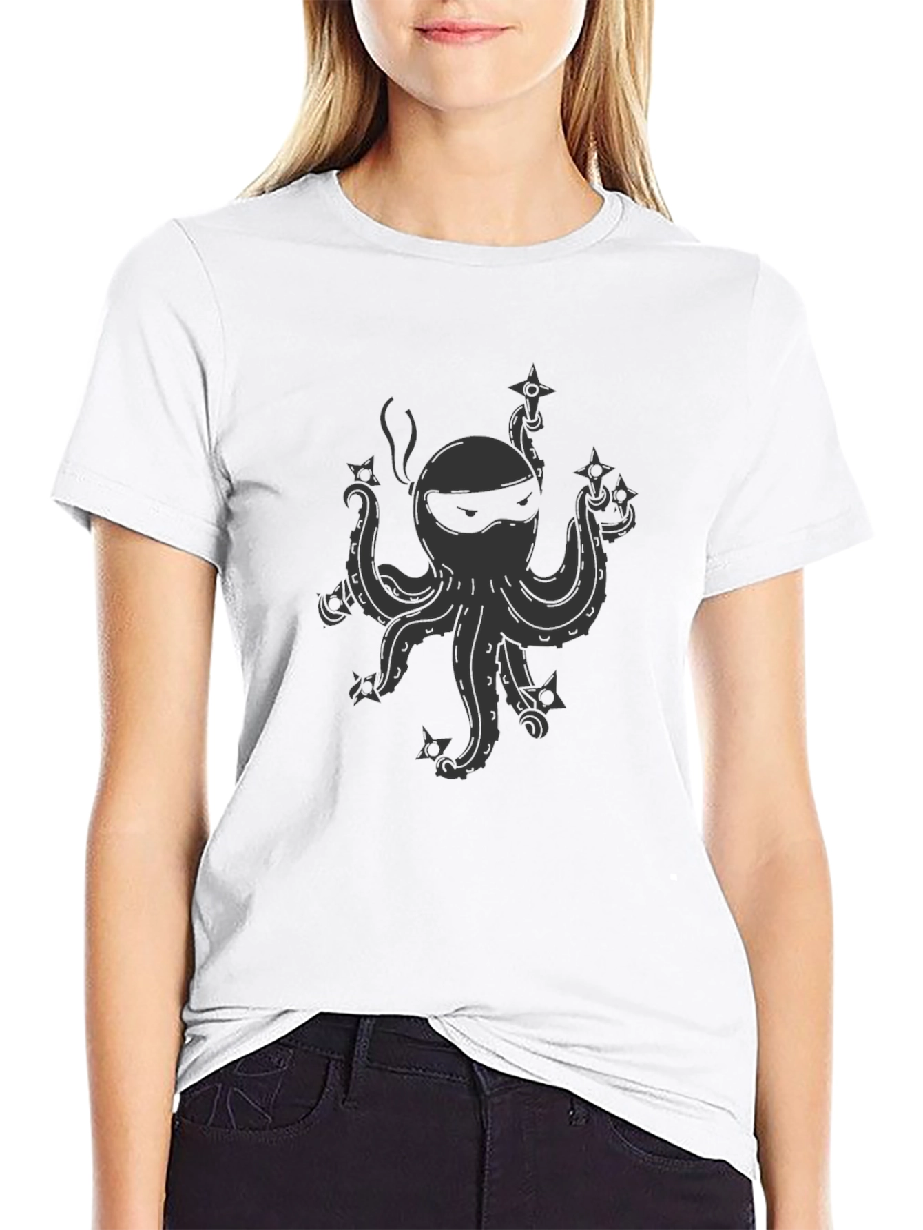 Ninja Octopus Graphic Tee - Black