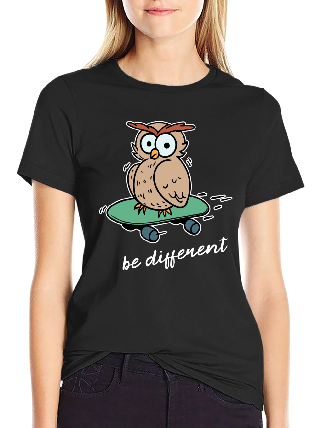 Unique Owl Skateboard Graphic T-Shirt - Be Different!