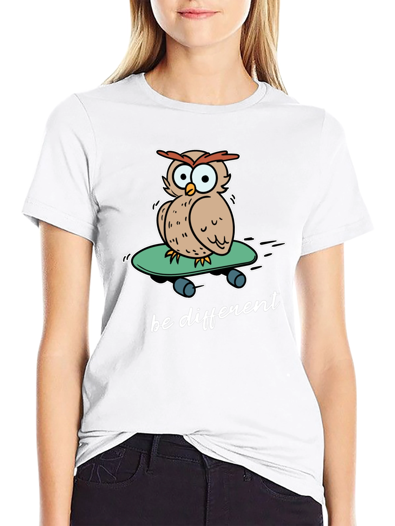 Unique Owl Skateboard Graphic T-Shirt - Be Different!