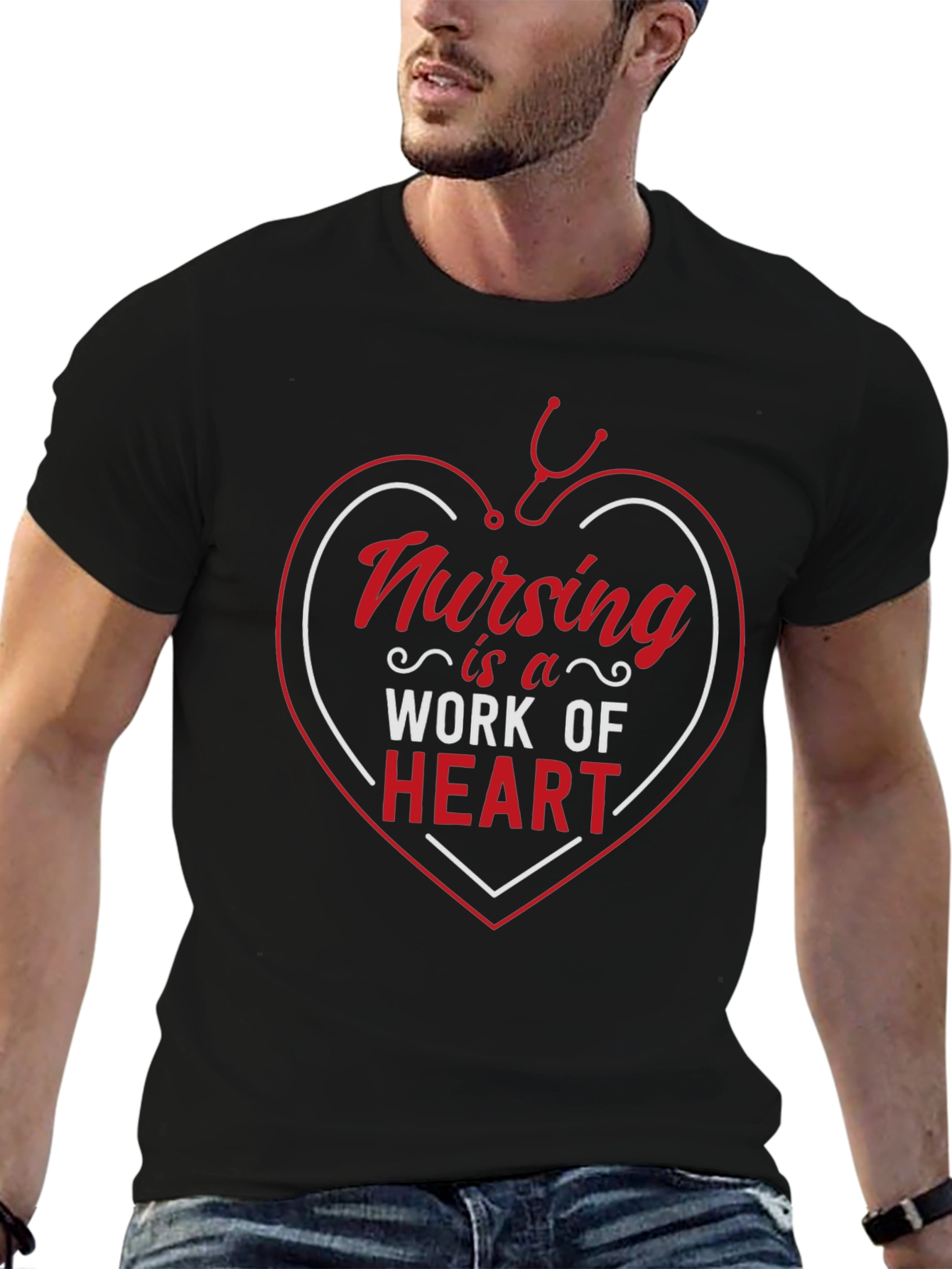 Nursing is a Work of Heart Graphic Tee