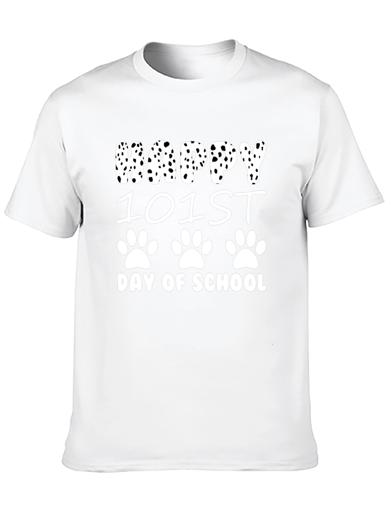 101st Day of School Dalmatian Print T-Shirt