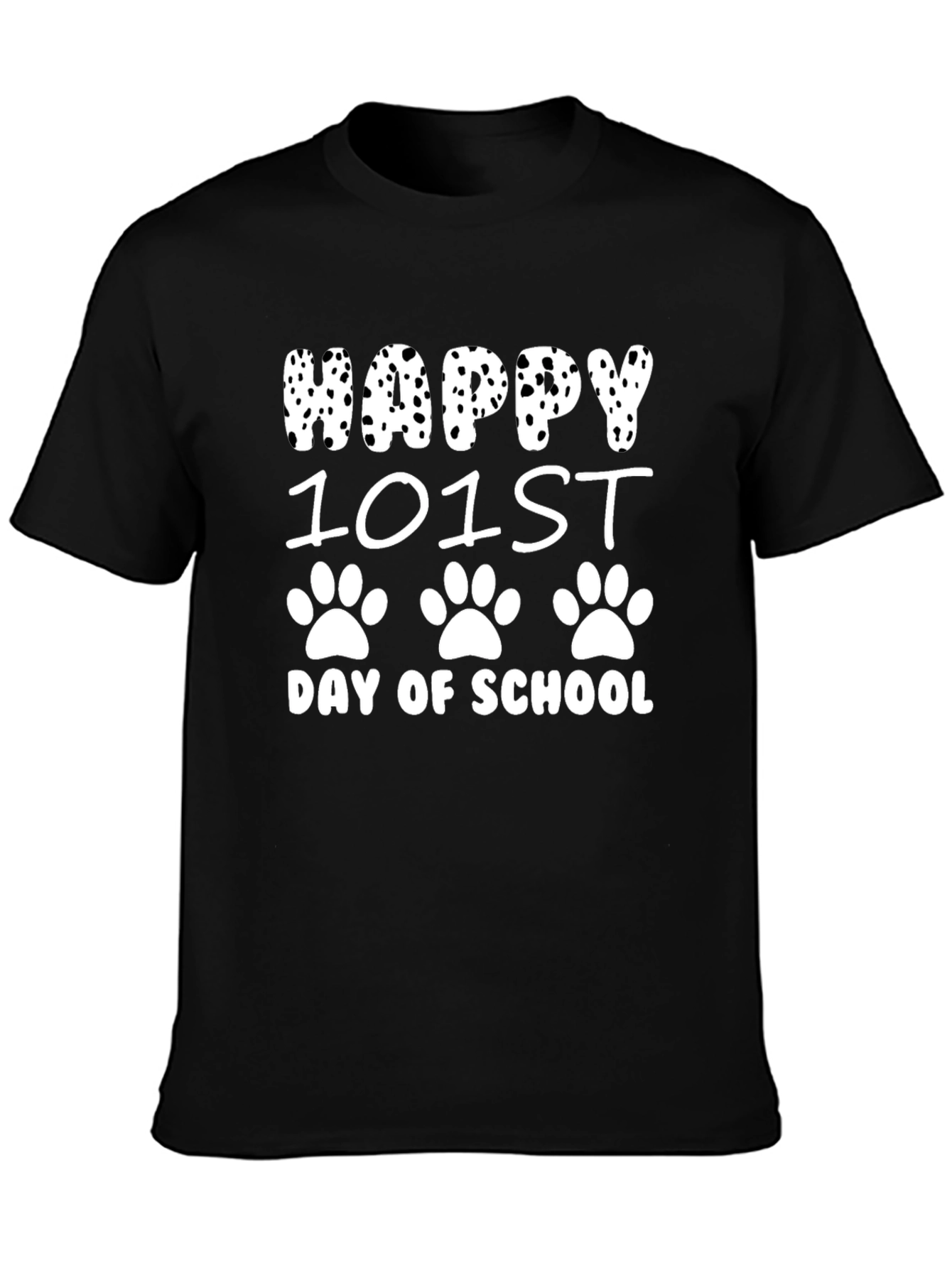 101st Day of School Dalmatian Print T-Shirt