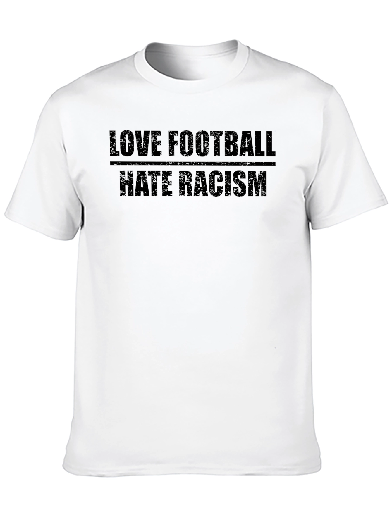 Love Football Hate Racism Tee - Black Cotton T-Shirt