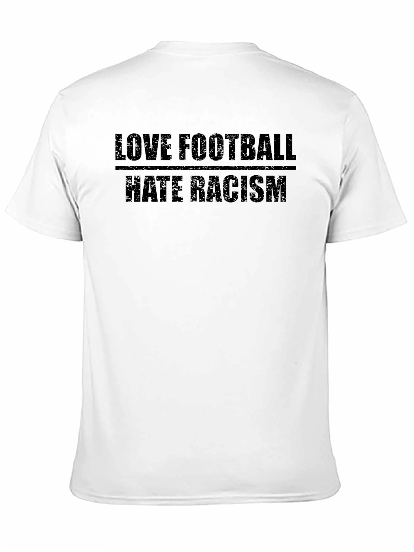 Love Football Hate Racism Tee - Black Cotton T-Shirt
