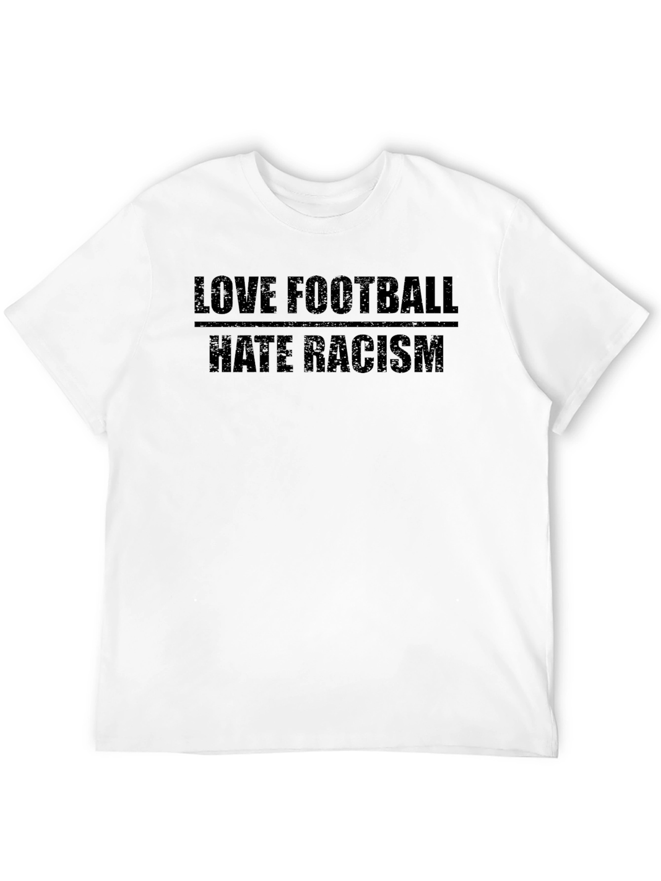 Love Football Hate Racism Tee - Black Cotton T-Shirt