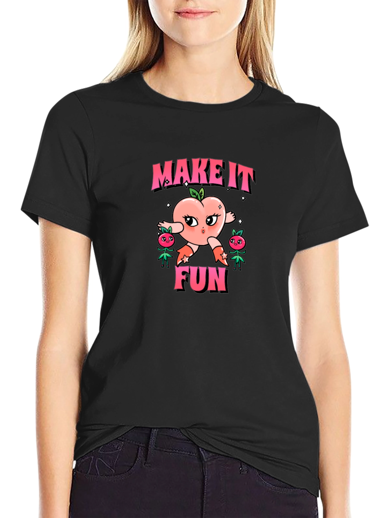 Make It Fun Graphic Black Tee