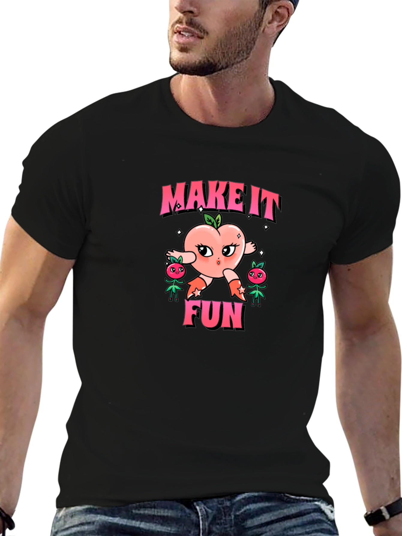 Make It Fun Graphic Black Tee