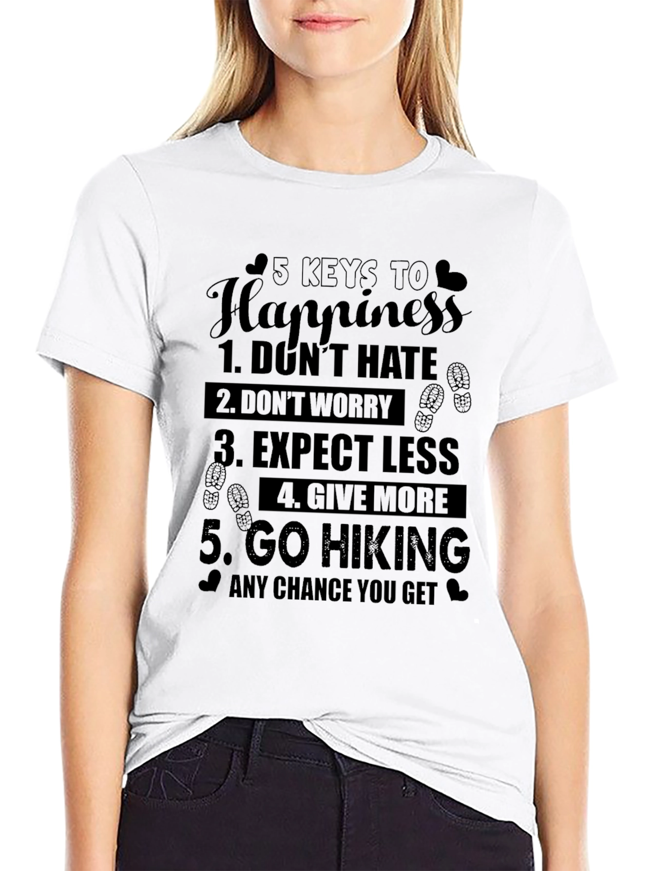 5 Keys to Happiness Hiking T-Shirt