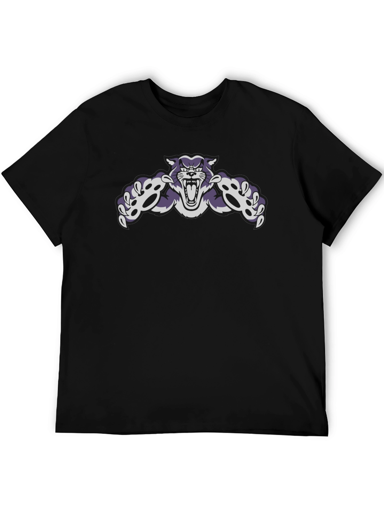 Wildcat Graphic Tee - Black Cotton Blend Casual Wear