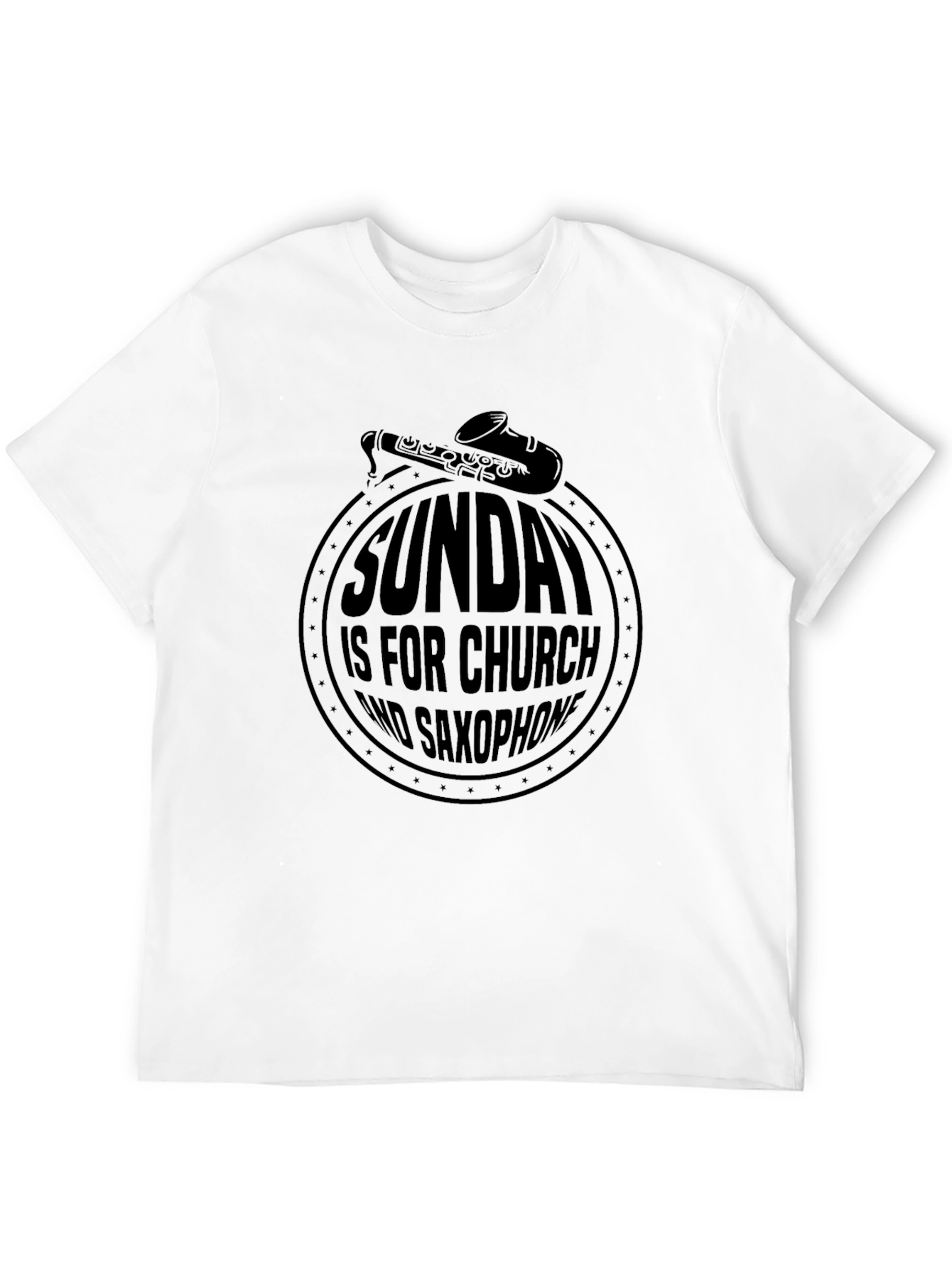 Sunday Church Saxophone Graphic Tee - Black