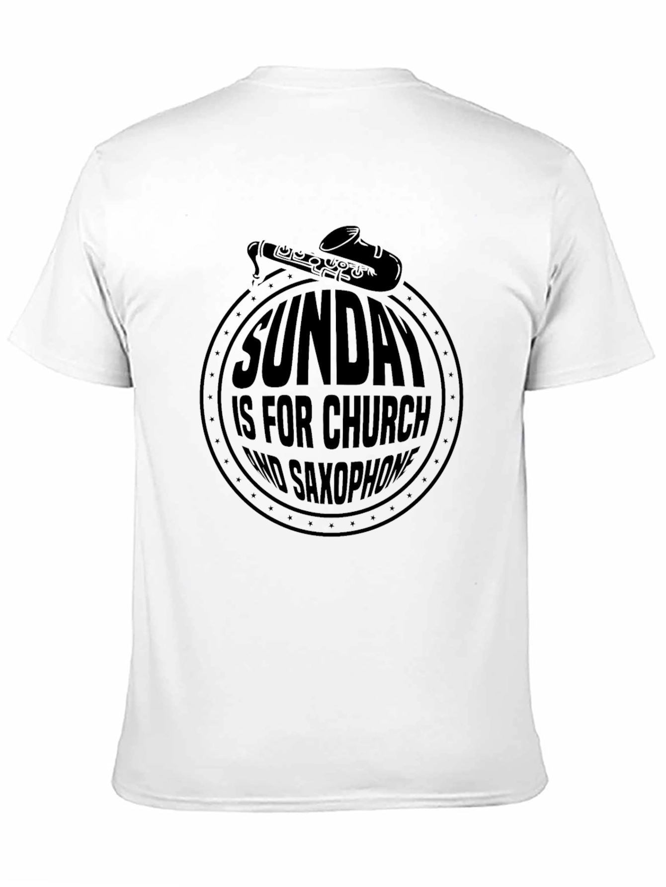 Sunday Church Saxophone Graphic Tee - Black