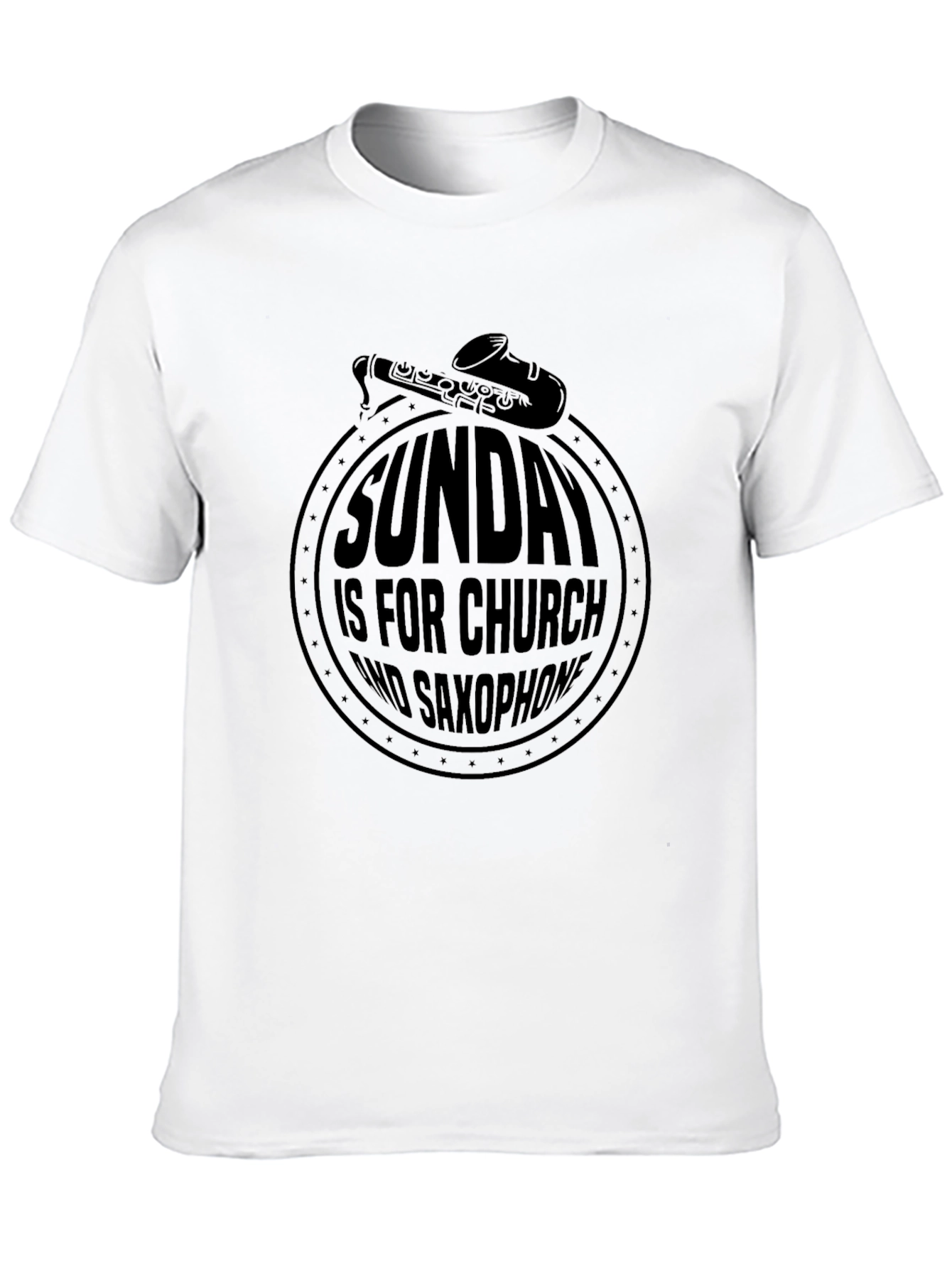 Sunday Church Saxophone Graphic Tee - Black