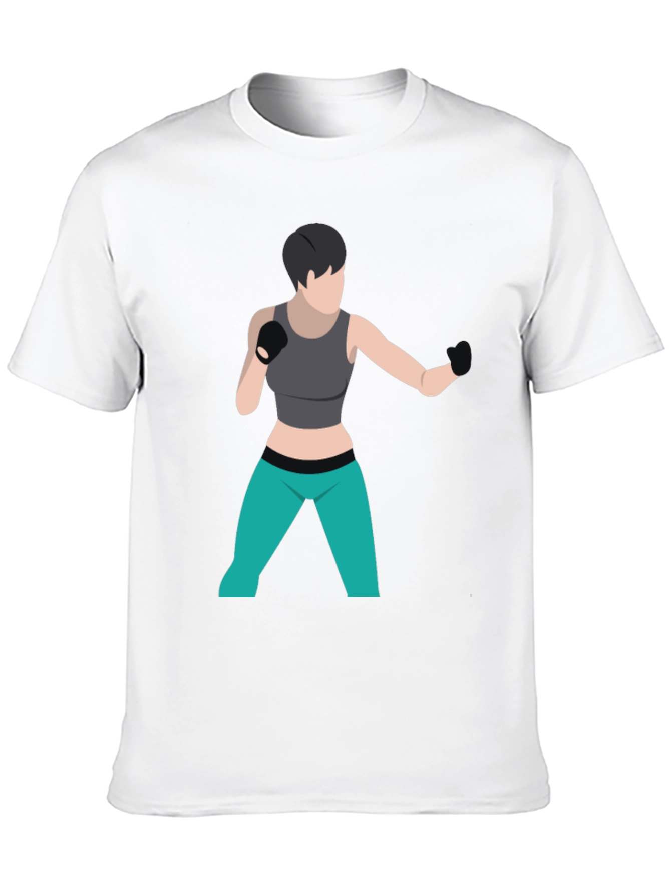 Black T-Shirt with Boxer Graphic