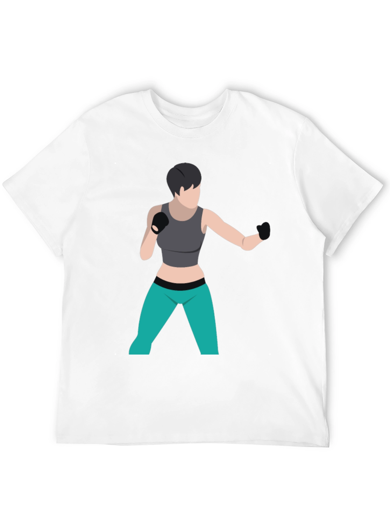Black T-Shirt with Boxer Graphic