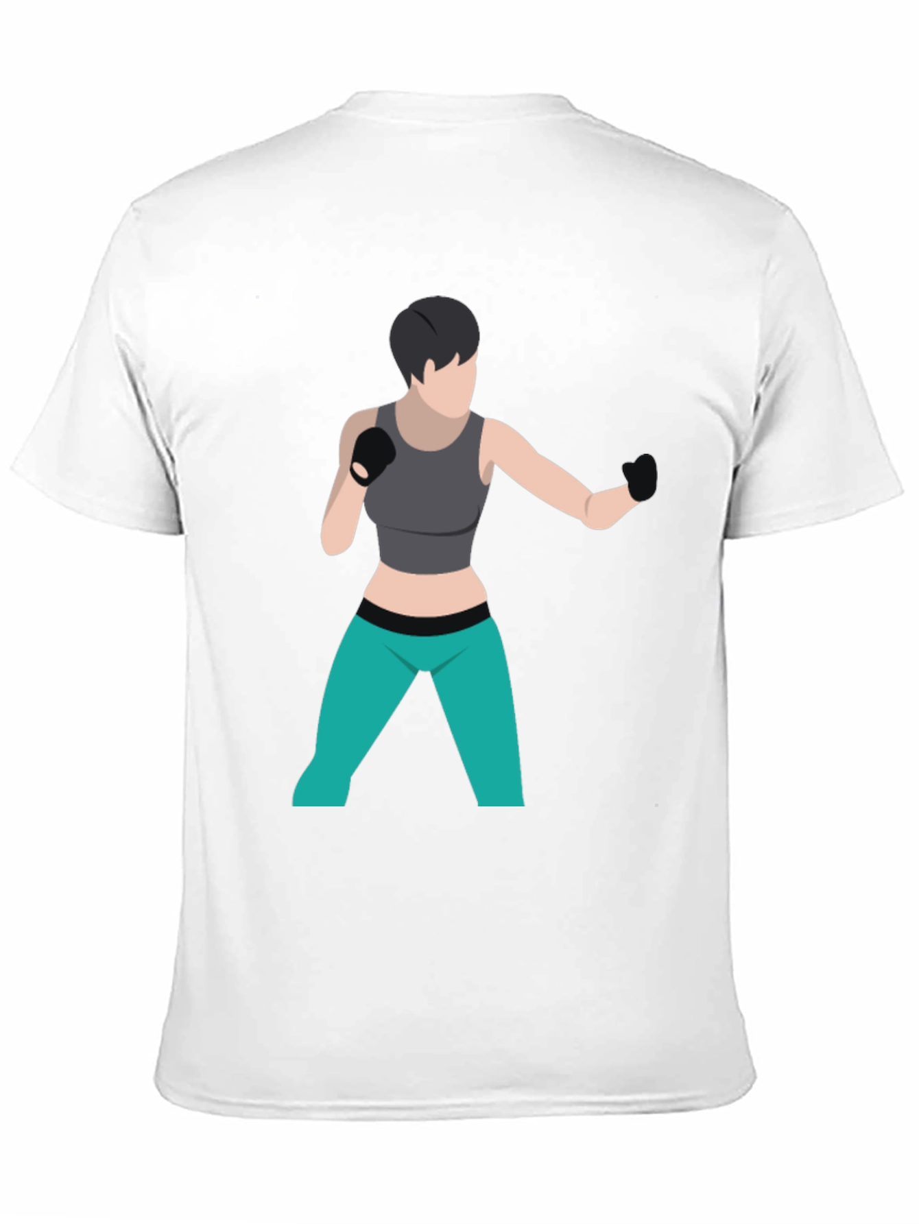 Black T-Shirt with Boxer Graphic