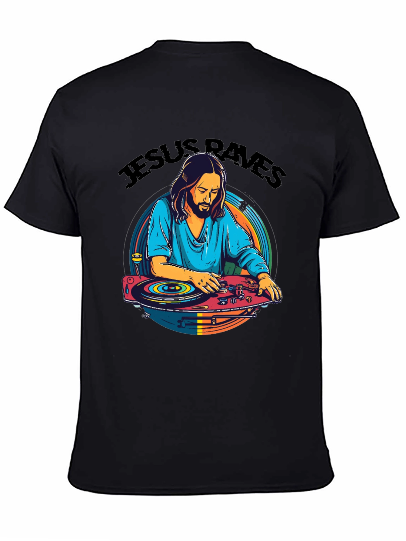 Jesus Raves T-Shirt - DJ Graphic Tee