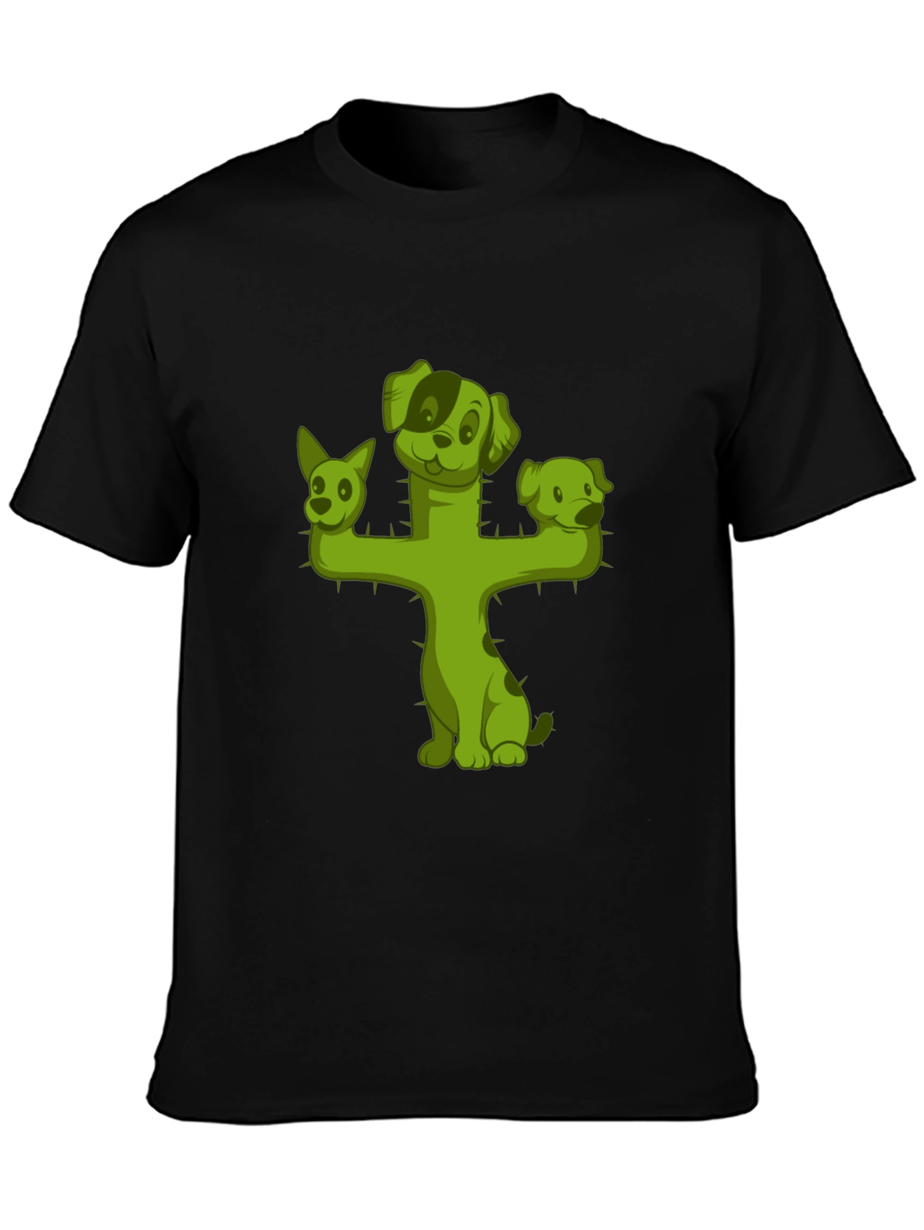 Cactus Dog T-Shirt - Black Cotton Tee