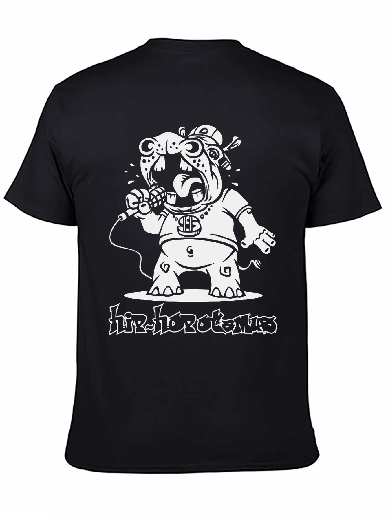 Hip Hop Hippo Black T-Shirt