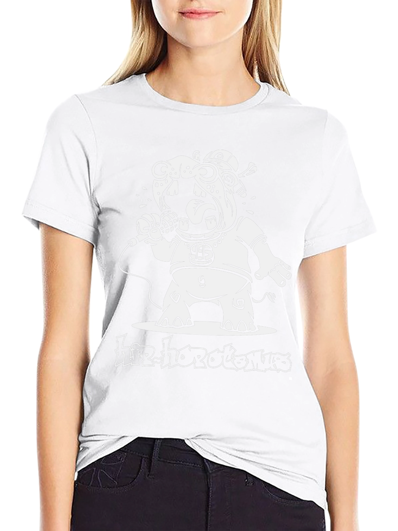 Hip Hop Hippo Black T-Shirt