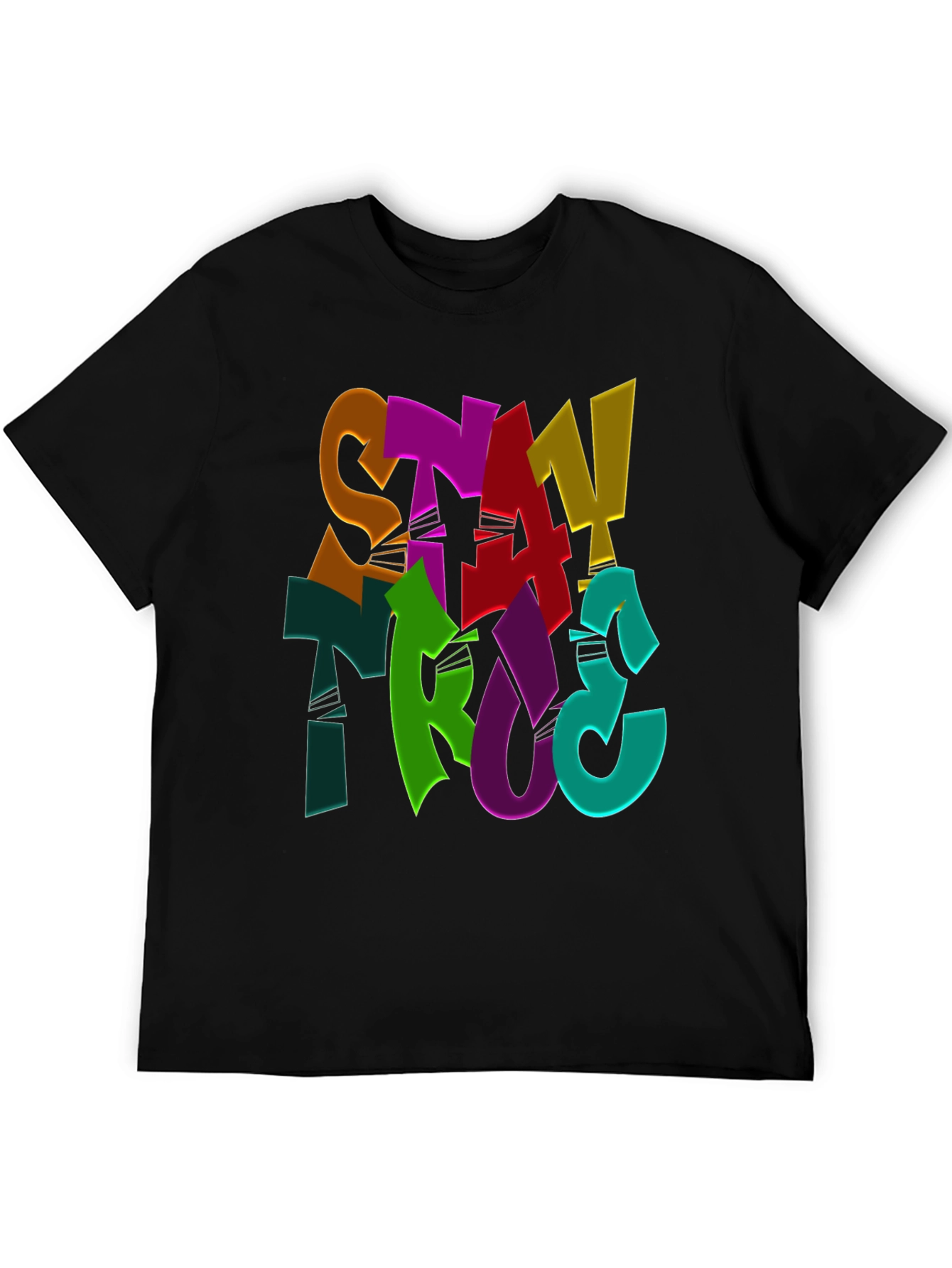Stay True Graphic Print Black T-Shirt