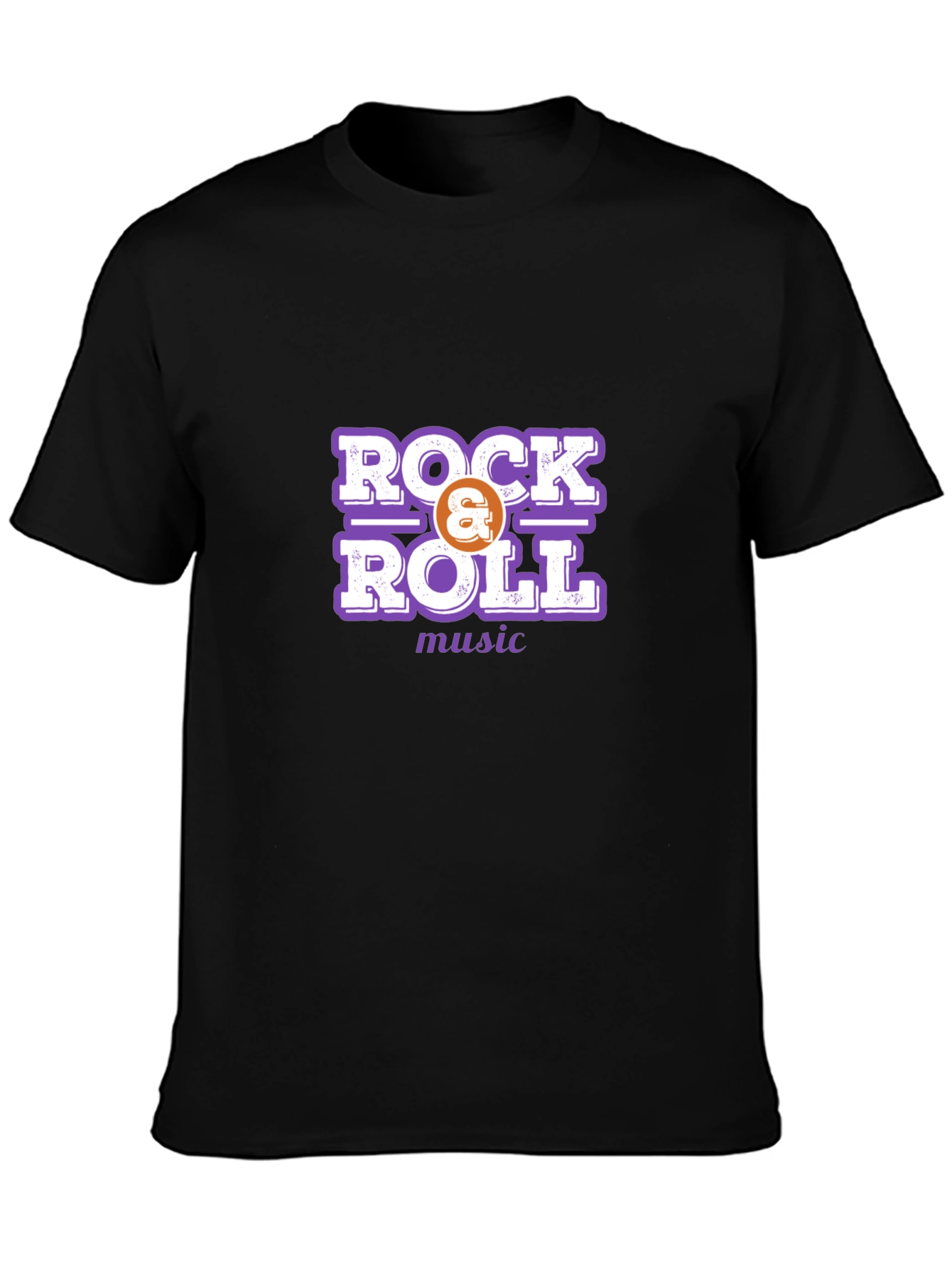 Rock & Roll Music Graphic Tee - Black
