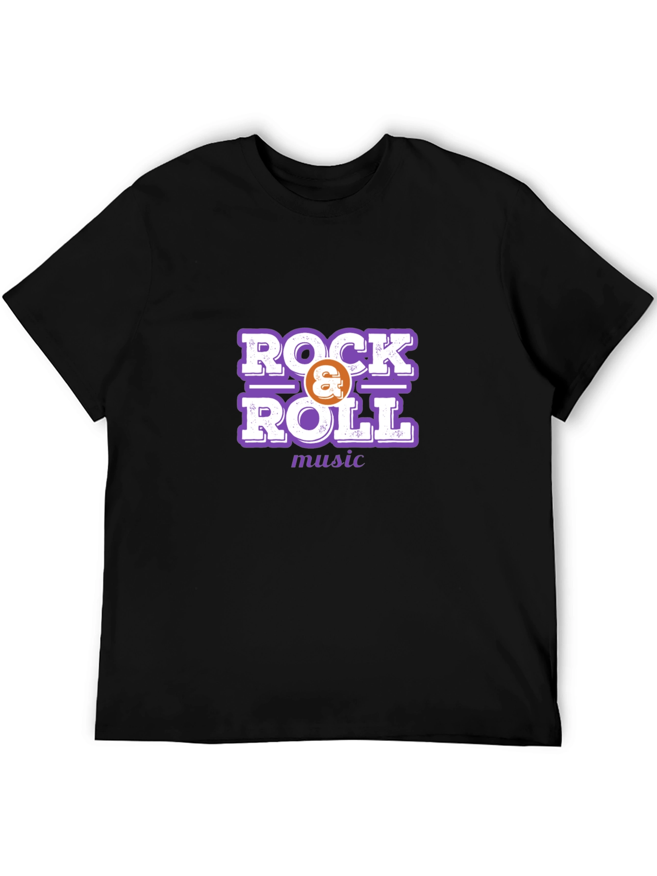 Rock & Roll Music Graphic Tee - Black