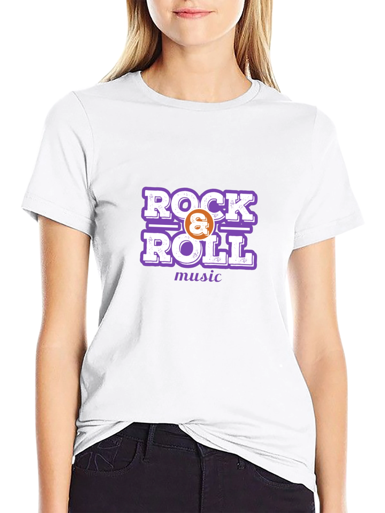 Rock & Roll Music Graphic Tee - Black