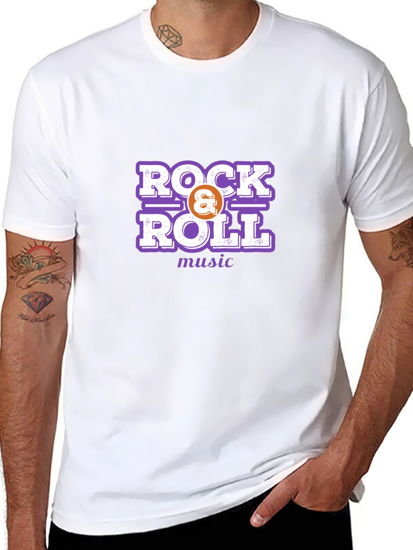 Rock & Roll Music Graphic Tee - Black