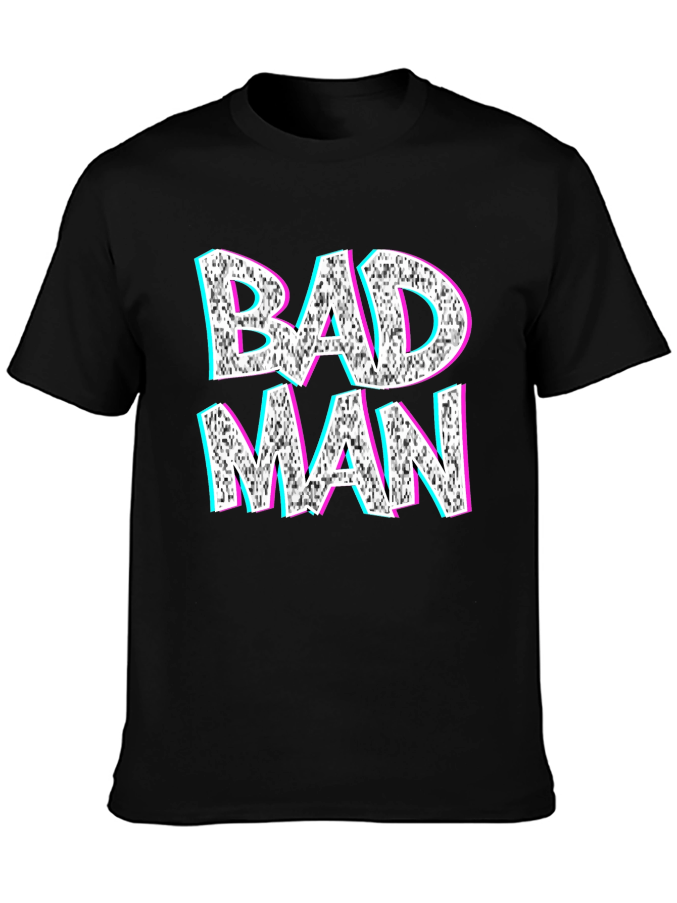 Bad Man Graphic Tee - Glitch Style Design