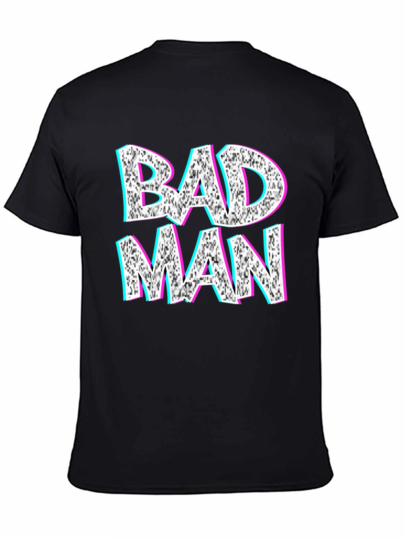 Bad Man Graphic Tee - Glitch Style Design