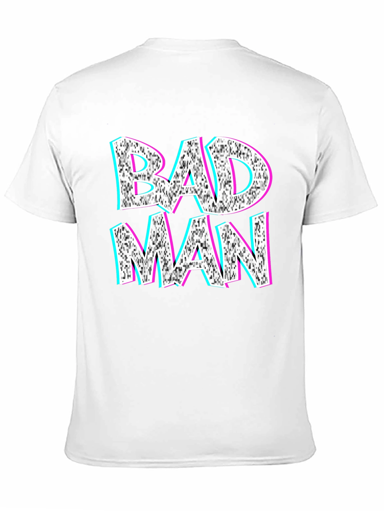 Bad Man Graphic Tee - Glitch Style Design